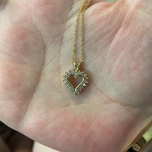 10K solid gold & diamond pendant